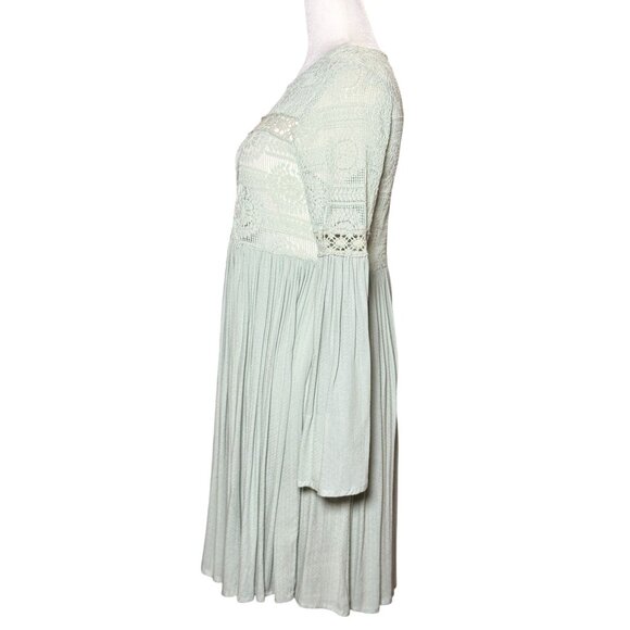 NEW Altar’d State Womens Lace Dress Size S Boho Short Flutter Sleeve Lined Green - Picture 6 of 11
